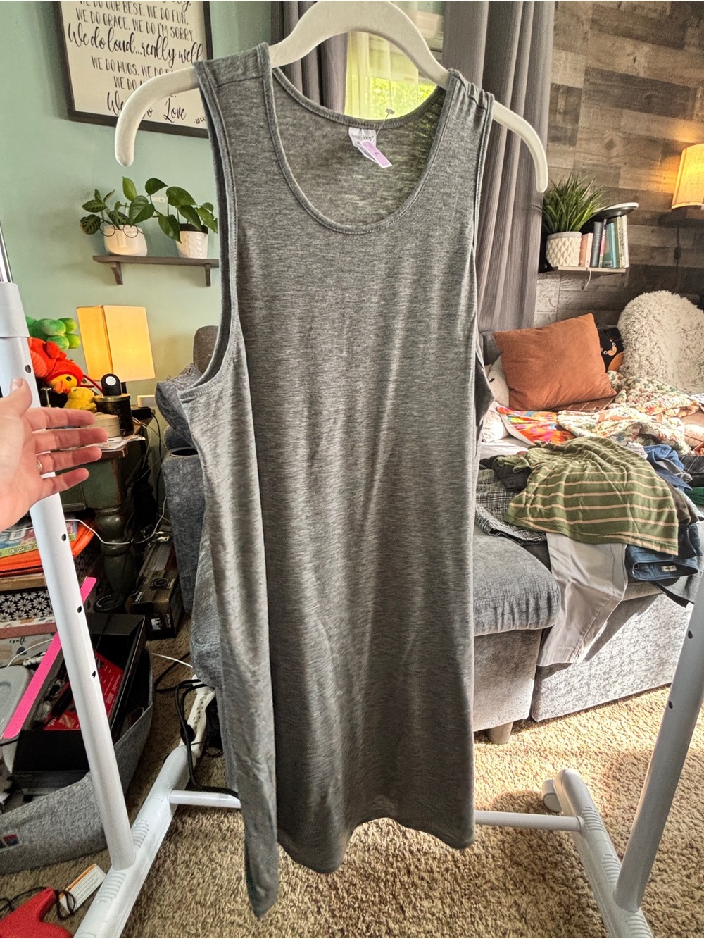 west loop Grey Sleeveless Tank Top